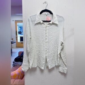 White Textured Women's Top